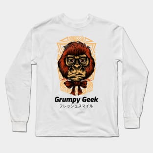 Grumpy Geek Monkey Joke Long Sleeve T-Shirt